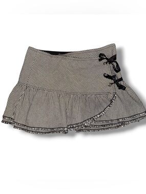 Lux Lux Lux houndstooth wrap mini skirt